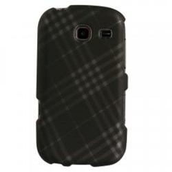 Samsung Compatible Rubberized Protective Cover - Smoke Diagonal Checker R380RUBSMDLCK