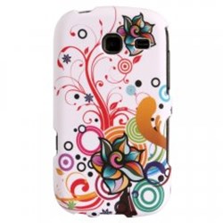 Samsung Compatible Rubberized Protective Cover - White with Autumn Flower R380RUBWHAUTFL