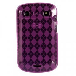 Blackberry Compatible Checkered Pattern TPU Cover - Hot Pink TPUBB9900HPCK