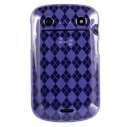 Blackberry Compatible Checkered Pattern TPU Cover - Purple TPUBB9900PUCK