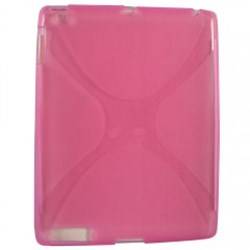 Apple Compatible X Pattern TPU Cover - Hot Pink TPUIPAD2HPX