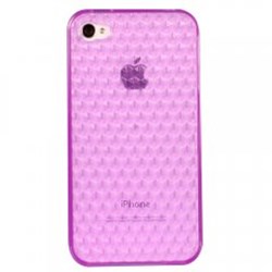 Apple Compatible Wave Pattern TPU Case Cover - Purple  TPUIPHONE4PU