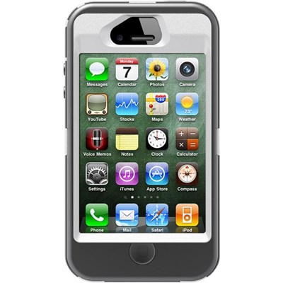 Apple Compatible Otterbox Defender Case and Holster - White and Grey  APL2-I4SUN-J1-E4OTR