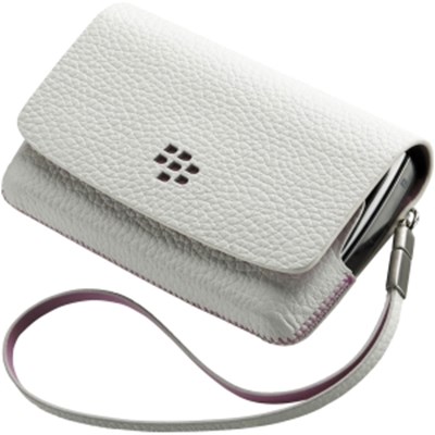 Blackberry Original Leather Folio Pouch - White with Pink Accents ASY-31014-002