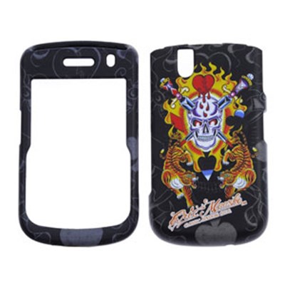 Blackberry Compatible Eric Maaske Snap-On Cover - Double Tiger and Skull ERM-FS-BB96X0-011