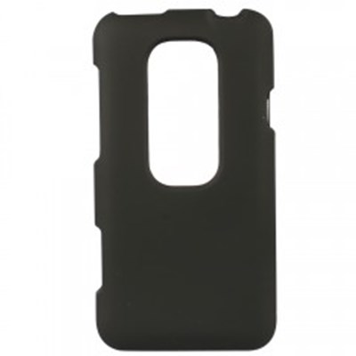 HTC Compatible Rubberized Protective Case Cover - Black  EVO3DRUBBK