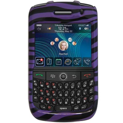 Blackberry Compatible Design Snap-on Cover - Purple Zebra  FS-BB8900-D23