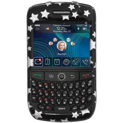 Blackberry Compatible Design Snap-on Cover - Star on Black  FS-BB8900-D9