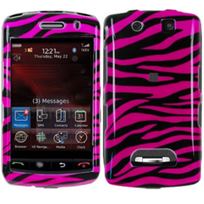 Blackberry Compatible Design Snap-on Cover - Pink and Black Zebra  FS-BBSTORM-D21
