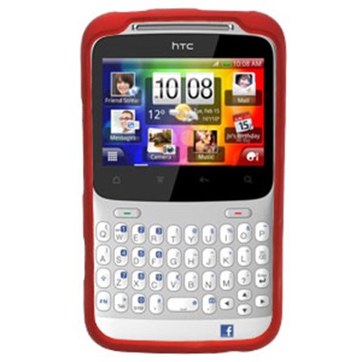 HTC Compatible Rubberized Snap-on Cover - Red FS-HTCHACHA-RRD