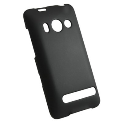 HTC Compatible Rubberized Snap-on Cover - Black FS-HTEVO4G-RBK