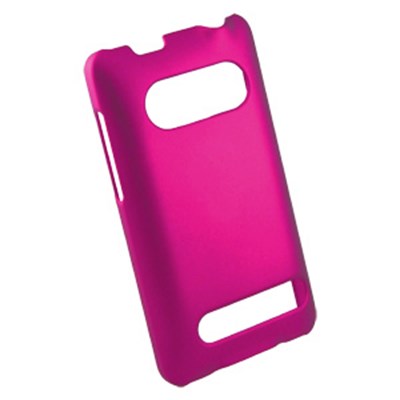 HTC Compatible Rubberized Snap-on Cover - Pink FS-HTEVO4G-RPI