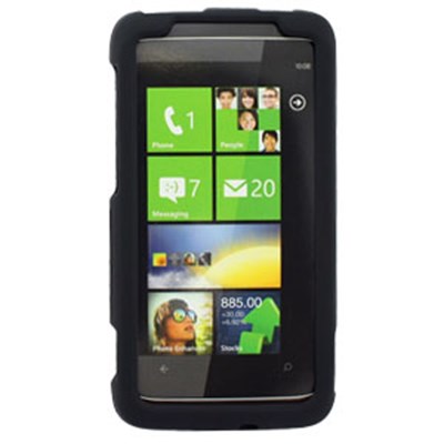 HTC Compatible Rubberized Snap-on Cover - Black FS-HTMWP6985-RBK