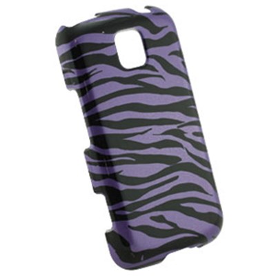 LG Compatible Design Snap-on Cover - Purple and Black Zebra  FS-LGMS690-DZ01