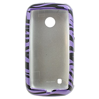 LG Compatible Design Snap-on Cover - Purple and Black Zebra  FS-LGUN270-DZ01
