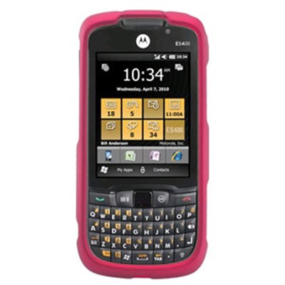 Motorola Compatible Rubberized Snap-on Cover - Pink FS-MOES400-RPI