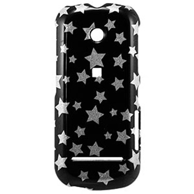 Motorola Compatible Design Snap-on Cover - Silver Stars on Black  FS-MOVE440-DY09