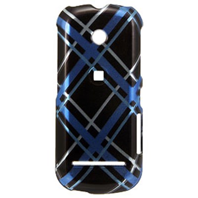 Motorola Compatible Design Snap-on Cover - Blue and Black Checker  FS-MOVE440-DY38