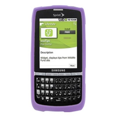 Samsung Compatible Rubberized Snap-on Cover - Purple FS-SAM580-RPP