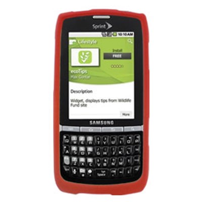 Samsung Compatible Rubberized Snap-on Cover - Red FS-SAM580-RRD