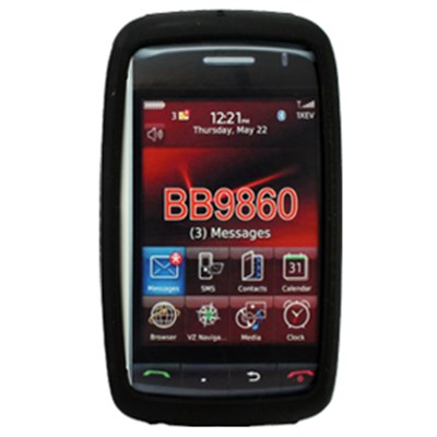 Blackberry Compatible Silicone Skin Cover - Black  ILS-BB9860-BK