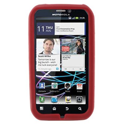 Motorola Compatible Silicone Skin Cover - Dark Red ILS-MOMB855-RD