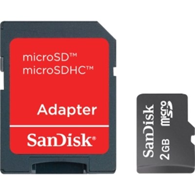 2GB MicroSD and Adapter  SDSDQM-002G-B35A