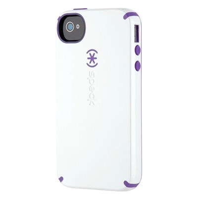 Apple Compatible Speck CandyShell Case - White and Aubergine  SPK-A0780