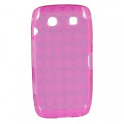 BlackBerry Compatible TPU Case with Argyle Pattern - Dark Pink TPUBB9850DKPK