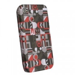 Apple Compatible Rubberized Protective Cover - Black Cross-Eyed Abstract 4SRUBABSTRACT