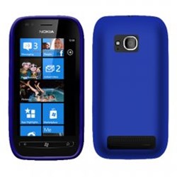 Nokia Compatible Rubberized Protective Cover - Dark Blue LUMIA710RUBDKBL