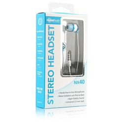 NoiseHush NX40 3.5mm Stereo Headset with Mic - Blue  NX40-11671