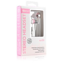 NoiseHush NX50 3.5mm Stereo Headset with Mic - Pink  NX50-11679