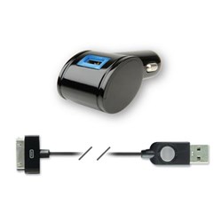 Apple Compatible Qmadix 2.1 Amp USB Mobile Charging Kit - Black QM-1500-AP