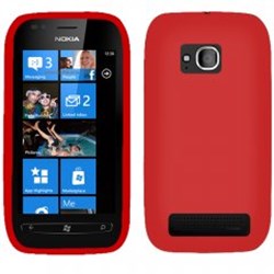 Nokia Compatible Silicone Gel Cover - Red SILLUMIA710RD