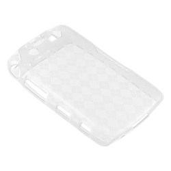 Blackberry Compatible Crystal Skin TPU Cover - Transparent Clear Checkers  TPU-BB9550-TCLD02