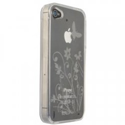 Apple Compatible Flower Pattern TPU Cover - Clear TPU4SCLFL