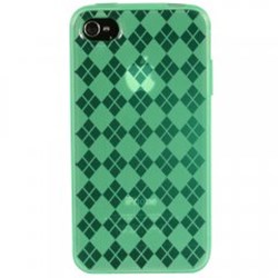 Apple Compatible Checkered Pattern TPU Cover - Green TPU4SGRCK