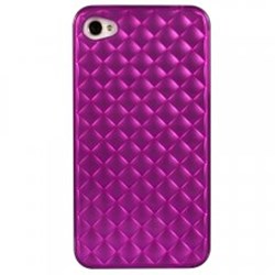 Apple Compatible 3D Cube Pattern TPU Cover - Purple TPU4SPUCB