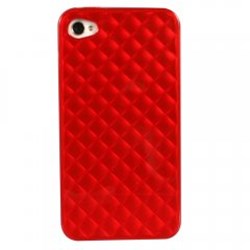 Apple Compatible 3D Cube Pattern TPU Cover - Red TPU4SRDCB