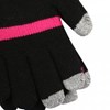 Boss Tech Touch Screen Gloves - Black Glove with Pink Stripes and Gray Tips  GLOVESTRIPEPKBK Image 1