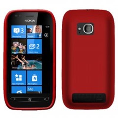 Nokia Compatible Rubberized Protective Cover - Red LUMIA710RUBRD