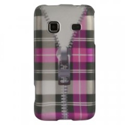 Samsung Compatible Rubberized Protective Cover - Pink And Black Plaid Jacket PREVAILRUBPKBKPLD