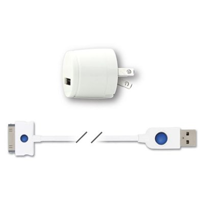 Apple Compatible Qmadix White Apple USB Travel Charging Kit - Apple Certified   QM-2000-AP-WH