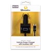 Qmadix 2.1 Amp MicroUSB Vehicle Power Charger with USB Port - Black  QM-VPCMICROV2-USB Image 1