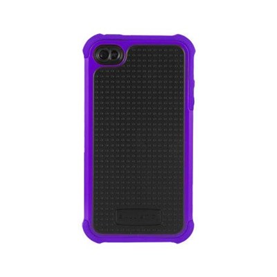 Apple Compatible Ballistic Shell Gel Case - Black and Purple  SA0582-M665