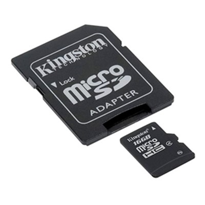 Kingston 16GB microSDHC Class 4 Memory Card with SD Adapter  SDC4-16GB