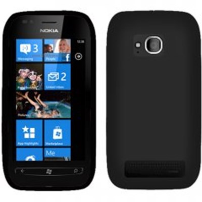 Nokia Compatible Silicone Gel Cover - Black SILLUMIA710BK