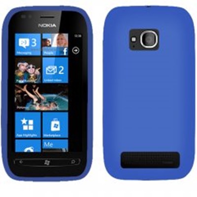 Nokia Compatible Silicone Gel Cover - Dark Blue SILLUMIA710DKBL