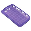 Blackberry Compatible Crystal Skin TPU Cover - Transparent Purple Checkers  TPU-BB9550-TPPD02 Image 1